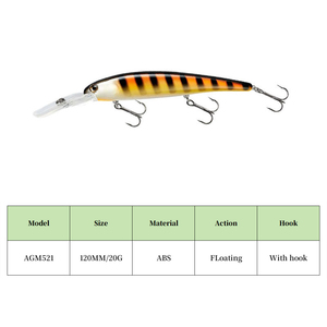 Pêche en eau salée en eau peu profonde, <span class=keywords><strong>leurre</strong></span> artificiel dur <span class=keywords><strong>de</strong></span> <span class=keywords><strong>surface</strong></span> <span class=keywords><strong>de</strong></span> 20 g, wobbler <span class=keywords><strong>de</strong></span> 120 mm, <span class=keywords><strong>leurre</strong></span> flottant <span class=keywords><strong>pour</strong></span> poisson-soleil - Product Image 2