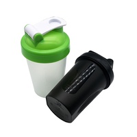 Garrafa de agitador de proteína para academia, mais nova garrafa 400ml com bola de metal plástico