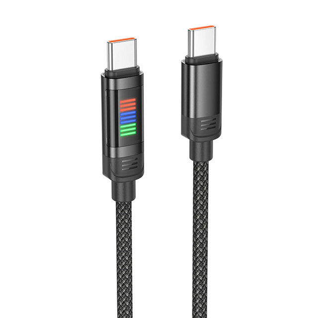 USB Type C to Type C 240W Fast Charging Cable with LED Power Display, Braided PD Quick Charge Data Cable with E Marker
