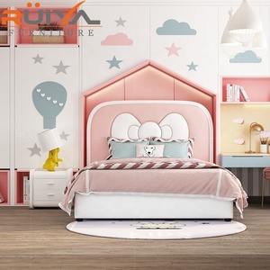 American Stylish <strong>Hello</strong> <strong>Kitty</strong> Children <strong>Bed</strong> Child Girl Leather <strong>Bed</strong> Solid Wood Bedroom Children <strong>Bed</strong> - Product Image 6
