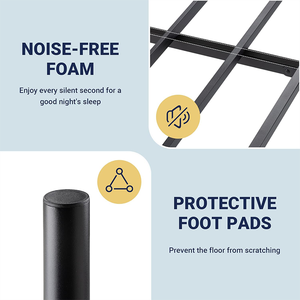 Cabecera de Cama Moderna con Plataforma de Metal Negro para Sala de Estar o Apartamento, con Almacenamiento Debajo de la Cama - Product Image 5