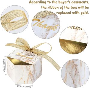 <strong>Marble</strong> Wedding Party Favor Boxes Gold Candy Boxes Hexagonal <strong>Chocolate</strong> Treat Gift Boxes with Ribbons for Bridal Baby Shower - Product Image 3