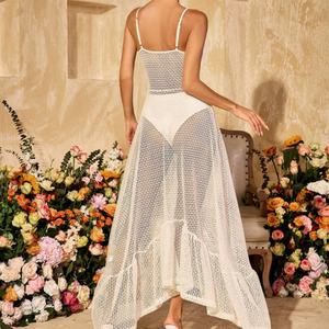 เดรสยาวลูกไม้สไตล์ใหม่สุดฮอตสำหรับฤดูร้อน เหมาะสำหรับวันหยุดพักผ่อน ดีไซน์หรูหรา เซ็กซี่ ทันสมัย พร้อมสายรัดไหล่สำหรับผู้หญิง - Product Image 2