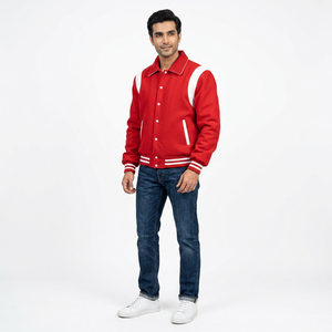 Best Selling FINER THREADS Custom Plus Size <b>Men's</b> Baseball Varsity <b>Jacket</b> 100% Cotton High Quality Breathable Winter Coat Stand - Product Image 1