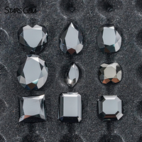 Starsgem Pierre précieuse Moissanite synthétique de 1 carat de couleur noire de forme fantaisie pour la fabrication de bijoux
