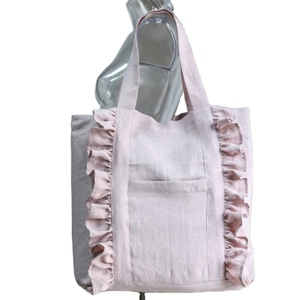 Bolsa de Mano de Algodón con Volantes Ecológica y Personalizable con Logotipo para Mujer, para Compras, Viajes, Aire Libre, Bodas, Regalos y Promociones - Product Image 3