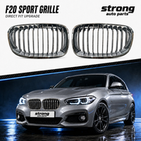 Paire de grilles avant chromées grises F20 Série 1 à lamelles verticales pour un style extérieur amélioré