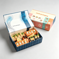Boîte Cadeau Rigide Premium Écologique Recyclable Biodégradable pour Aliments et Sushi avec Fenêtre et Fermeture Magnétique Gaufrée