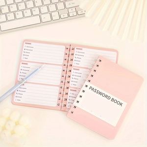 Mini carnet d'adresses promotionnel en cuir A3 à spirale avec 80 feuilles, finition brillante, planificateur de mots de passe pour sites web - Product Image 2