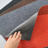 Moderne Rutschfeste PVC-Polyester Bodenmatte, Waschbarer Türvorleger mit Streifenmuster für Innen- und Außenbereich