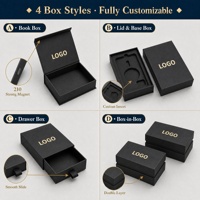Boîte cadeau rigide en carton avec logo personnalisé, insert en mousse floquée EVA, pour bijoux, colliers, marque-pages, emballage