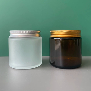 Tarro de cristal cilíndrico color marrón claro Stock LingKa LK01 de 100ml y 200ml con tapa de madera, soporte para velas de aromaterapia, recipiente vacío para velas - Product Image 2