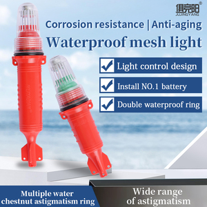 Luz LED para Redes de Pesca Marina, Lámpara de Señalización de Advertencia Tipo Torpedo Intermitente Roja y Verde con Control por Batería - Product Image 2