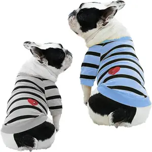 Áo thun sọc cho chó cưng Áo thun cotton mùa xuân hè thú cưng trang phục Bulldog Pháp Áo Thun