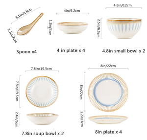 Juegos de Vajilla para 4 Personas, Juego de Platos de Porcelana de 16 Piezas, Juego de Vajilla, Juego de Utensilios de Mesa con Plato Principal, Plato de Postre, Tazón - Product Image 5