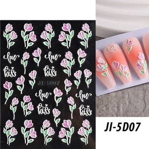 Pegatinas para <span class=keywords><strong>uñas</strong></span> en relieve 5D, elegantes flores acrílicas blancas, deslizadores para <span class=keywords><strong>uñas</strong></span>, decoración <span class=keywords><strong>de</strong></span> pétalos florales, calcomanías <span class=keywords><strong>de</strong></span> flores <span class=keywords><strong>de</strong></span> <span class=keywords><strong>cerezo</strong></span> - Product Image 5
