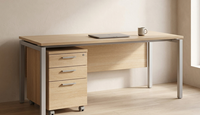 Bureau de travail commercial moderne et durable sur mesure, plateau en mélamine, pieds en métal, couleur au choix