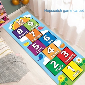 Tapis de sol pour décoration de chambre d'enfant à la <span class=keywords><strong>marelle</strong></span> de dessin animé créatif Tapis de chevet résistant aux taches en molleton cristal d'eau facile à nettoyer - Product Image 5
