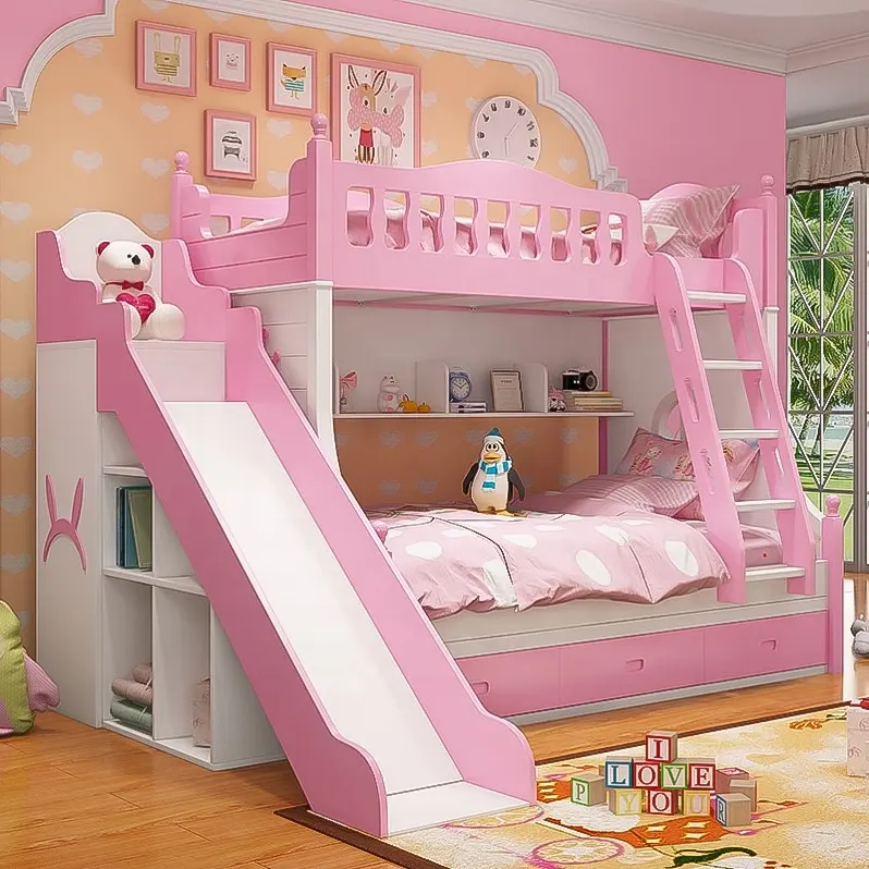 Заводские цены, дешевая детская двухъярусная кровать с лестницами для мебели спальни