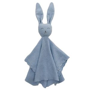 Doudou en tricot de coton pour nouveau-né, motif ours ou lapin, couverture de sécurité pour bébé - Product Image 1