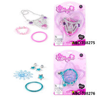 Collier de princesse en plastique en gros, diadème, couronne, bijoux, jouet pour filles