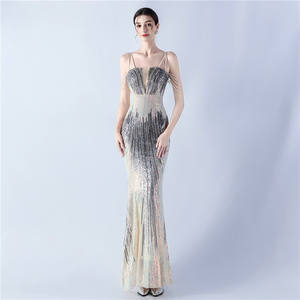 Moda Corpete Alças De Ombro Sereia <span class=keywords><strong>Prom</strong></span> Bead Fora Do Ombro Backless Vestido De Festa Lantejoula Vestidos De Noite - Product Image 5