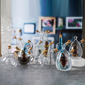 Distributeur d'huile <span class=keywords><strong>et</strong></span> <span class=keywords><strong>de</strong></span> vinaigre 2-en-1 en verre fait main Jinbaijia, créatif, à double paroi, avec bouchon en liège pour la cuisine - Product Image 4