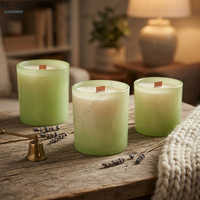 Vente en gros de pots à bougies en verre translucide givré de couleur Morandi, pots en verre peints par pulvérisation, porte-bougie parfumé, forme cylindrique