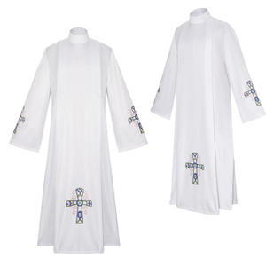 Robe <span class=keywords><strong>de</strong></span> clergé, vêtement <span class=keywords><strong>de</strong></span> prêtre catholique chrétien arabe du Moyen-Orient, en polyester, à capuche, longueur cheville, pour l'été et l'automne, vente en gros - Product Image 5