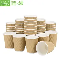 Tasse à café ronde facile en papier, gobelet imprimés personnalisés avec couvercle, vert, 8oz/12oz/16oz, nouveauté