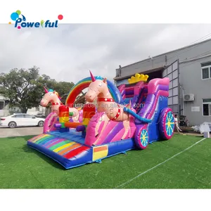 Popular Unicorn Castle Mall Equipment Indoor Outdoor Trampoline Slide Combination Equipment for Sale