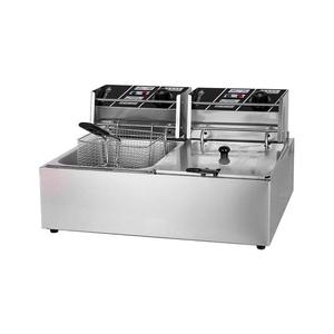 <span class=keywords><strong>Friteuse</strong></span> électrique professionnelle à deux cuves 6L+6L en acier inoxydable <span class=keywords><strong>3000W</strong></span> avec thermostat progressif, facile à nettoyer - Product Image 1