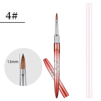 Ensemble professionnel de pinceaux à ongles en plastique souple pour manucure, dégradé, avec manche métallique, extension, sculpture, stylo à cristaux, acrylique, Kolinsky