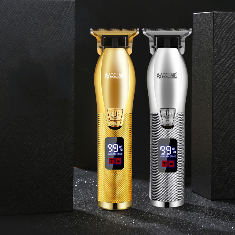 В наличии, новый дизайн, электрический мужской триммер для ухода за волосами с USB, Профессиональная Беспроводная Машинка для стрижки волос с ЖК-дисплеем