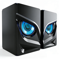 Haut-parleurs de bureau pour ordinateur, haut-parleurs de jeu RGB avec caisson de basses, son stéréo, contrôle du volume pour ordinateur de bureau, jeu sur ordinateur