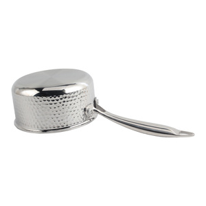 Olla de Acero Inoxidable Martillado al por Mayor de Fábrica, Olla Premium para Leche con Tapa de Vidrio y Marcas de Capacidad, Utensilios de Cocina - Product Image 2
