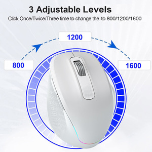 Souris sans fil RGB double périphérique, compatible Bluetooth, rétroéclairée et rechargeable pour ordinateur portable, tablette et MacBook - Product Image 4