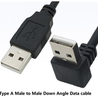 Kabel data USB Tipe A male ke male, kabel data usb kiri kanan atas bawah ke lurus