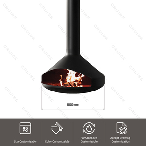 CRUISE 800mm Cheminée à vapeur d'eau suspendue électrique Décoration de chauffage domestique de taille personnalisée avec véritable <span class=keywords><strong>feu</strong></span> brûle du <span class=keywords><strong>bois</strong></span> Style de conception moderne - Product Image 4
