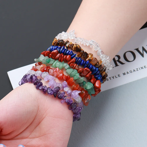 Natural <strong>Gem</strong> Stone Irregular Gravel Chip Bead Stretchy Bracelet Healing Crystal Amethyst Chip Beaded Bracelet for Women <strong>Jewelry</strong> - Product Image 6