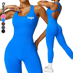 Female New Colors Sexy Long Compression Jumpsuit Women Bodysuit Sewamless Yoga Activewear