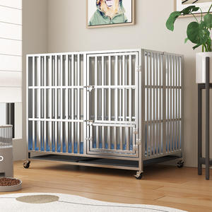 <span class=keywords><strong>Cage</strong></span> en acier inoxydable robuste caisse pour chien pliable xxl voiture pliante robuste cages intérieures et extérieures maison pour grands chiens - Product Image 5