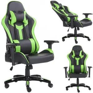 Chaise de Gaming en cuir et de couleur vert, haute qualité, pour Gaming