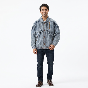 New Design Blue Male Jean <b>Coats</b> Button Pocket Men's <b>Denim</b> Jacket Autumn Cowboy winter jacket Oversize Branded Outwear Clothing - Product Image 1