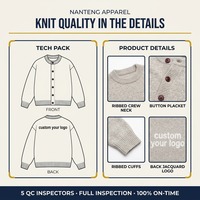 Kardigan Rajut Pria Nanteng Custom Berkualitas Tinggi 100% Katun Gaya Sederhana Warna Solid Kerah Ribbed Kancing Depan