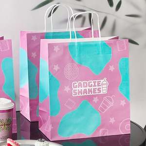 Bolsas de Papel Kraft Gruesas Impresas con Logotipo Personalizado para Cafetería, Venta Integral, Envases Desechables para Bebidas y Café para Llevar - Product Image 3