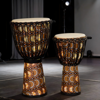High Quality African Drum Set with Chrome Stand, Professional Percussion Instrument for Latin, Salsa, Jazz Music