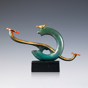 Adorno Ruyi de Cobre Colorido, Decoración Feng Shui para Sala de Estar, Pieza Única, Regalo, de Copper Art Workshop - Product Image 1