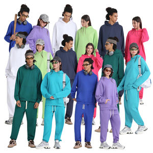 Großhandel Benutzerdefiniertes Logo Übergroßes French Terry Hoodie-Set 430gsm Jogger Freizeitoutfit 2-teiliger Herren Trainingsanzug Sweatpants Hoodie-Set - Product Image 1