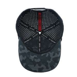 Casquette de golf unisexe respirante et imperméable à 6 panneaux découpés au laser, avec logo en caoutchouc, motif chevrons, en mélange polyester/spandex, quatre couleurs - Product Image 6